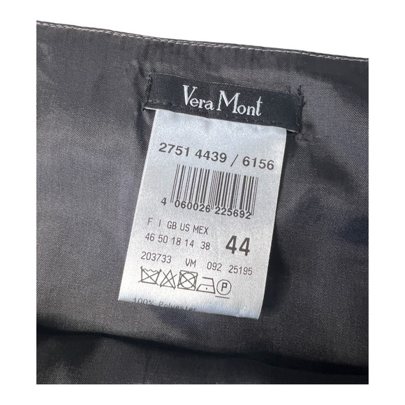 Vera Mont Paris Chrome Silver Sheen A-Line Midi Skirt & Purple Back Zip Top - Picture 10 of 16